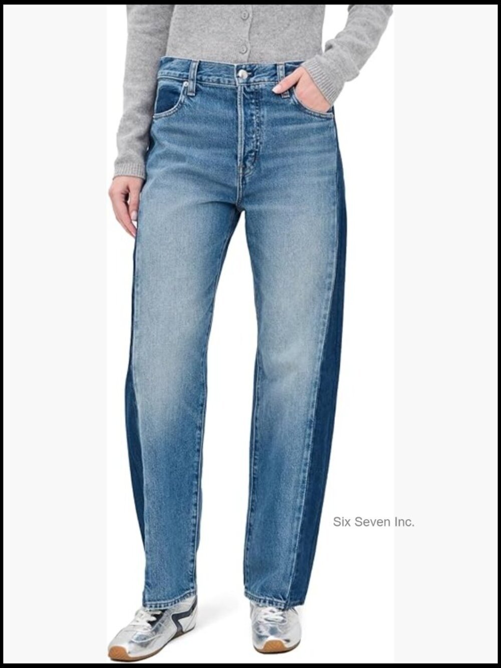 Non-Stretch Denim Barrel-Leg Jeans, Mid-Rise 5-Pocket